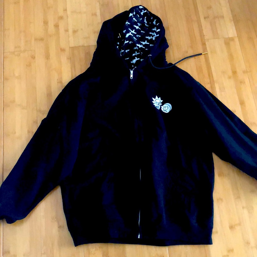Daylight Curfew Rick & Morty 2017 Run The Jewels Black Hoodie Sz L Adult Swim